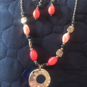 Navy pink and coral